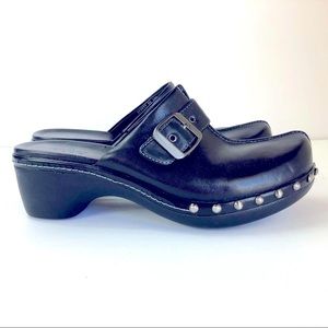 Ecco black clog sz 37 is 6.5 , leather upper